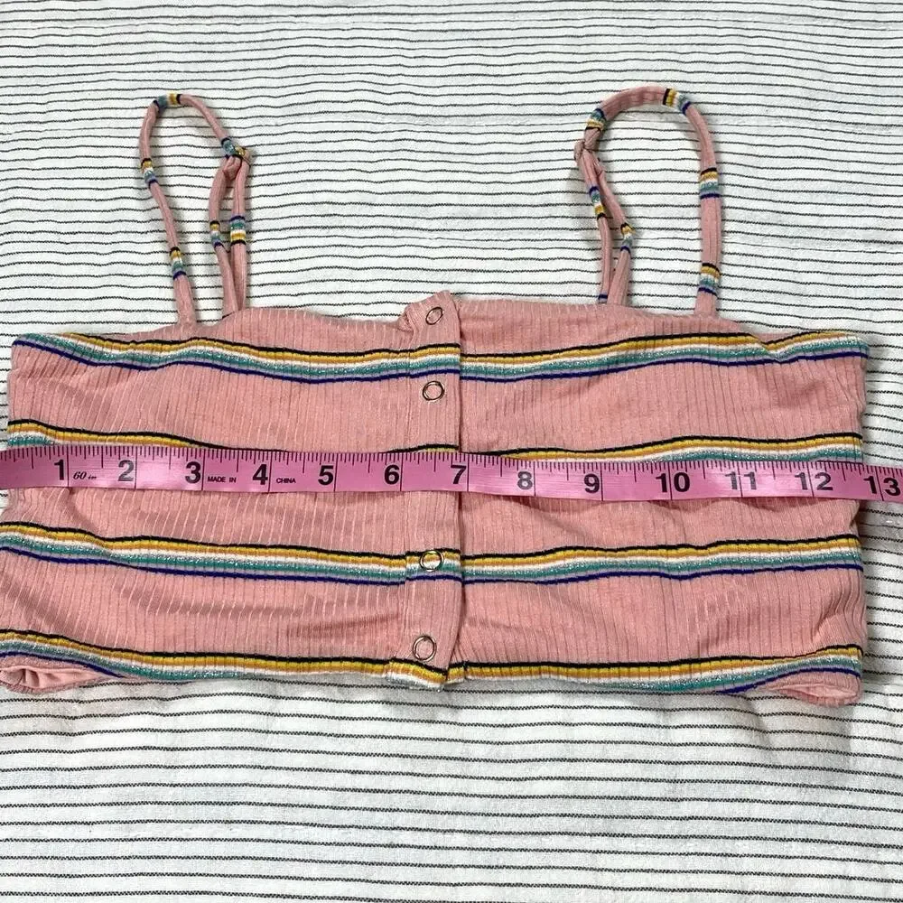 Privacy Please Hopewell Metallic Striped Skirt Set Small Y2k 90s Clueless Beachy